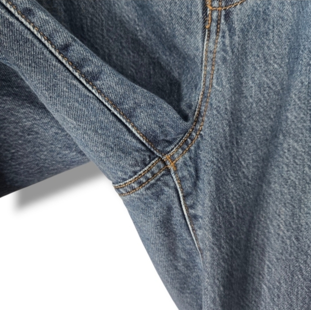 Madewell Baggy Straight Jean size 33 Pleats Wide Leg High Rise Trouser Pockets - Picture 11 of 16